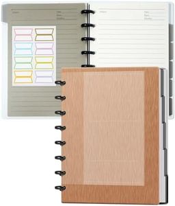 Yoment Discbound Notebook Customizable Spiral Journal Refillable 5 Subject Notebook with Removable Pages 120 Wide Ruled Disc Planner with 6 Binder Dividers & 16 Tabs for Work Meeting School