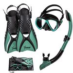 Seavenger Hanalei Anti-Fog 4-Piece Snorkeling Set (Seafoam Green, Medium)