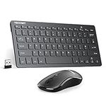 TECKNET Mini Wireless Keyboard and Mouse Set, 2.4G Cordless USB Keyboard and Silent Mouse Comb with Nano USB Receiver, 12 Multimedia Shortcuts for Computer, PC, Laptop, Desktop, Android Smart TV