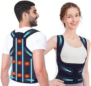 WVWMYM Back Brace Posture Corrector, Adjustable Full Back Support, 8 Magnets Shoulder Straightener for Neck Shoulders Back, Scoliosis Hunchback Correction Provides Shape Women Men (M)
