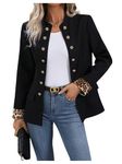 SweatyRocks Women's Casual Blazers Button Open Front Lightweight Work Office Suit Jackets Blazer, Black Leopard, X-Large