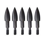 SHARROW 50pcs Archery Arrowhead Arrow Target Field Points Counterweight Arrow Tips 100 Grains Screw-In Arrow Head Hunting Broadhead for Carbon Arrows (Black)