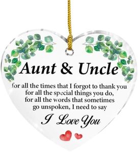Aunt and Uncle Gifts Ornaments Best Aunt and Uncle Christmas Ornament, Thank You Gifts for Aunts and Uncles from Niece Nephew, Ornament Hanging Keepsake Gifts