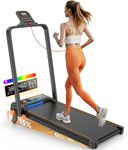 Treadmill Walking Pad with 12% Incline/Handle Bar/2 LED Display, 3.5HP Portable Treadmills for Home Small, Foldable Walking Pad Treadmill 350+lb Capacity, Smart App, 4 Adjustable Incline, RGB Light