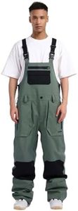 GSOU SNOW Women Men Ski Bibs Snowboard Pants Snow Bibs Overalls Waterproof Windproof Insulated Winter Sport Warm Army Green