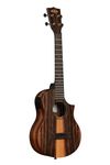 Kala Amara Tri-Top Tenor Ukulele with Cutaway & EQ – Gift, Striking Wood Design, Electric-Acoustic, Rich Tone, 4-String Ukulele