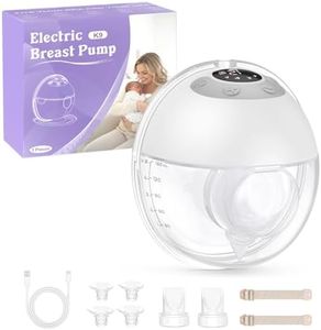 Haokoo Wearable Breast Pump, Hands-Free & Wireless Discreet Pump, 4 Modes 12 Levels, Anti-Leak, Upright Stand with Dust Cover, 140-Min Run Time, 4 Flange Sizes, 1 Pack