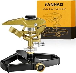 FANHAO Heavy Duty Pulsating Impact Sprinkler with Metal Base, 100% Metal 360° Adjustable Garden Sprinkler, Covers Up to 5,800 sq Ft, Large Coverage Lawn Sprinkler System for Garden, Yard, Flower Bed