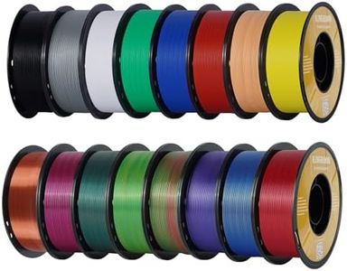 Kingroon PLA Filament, Multicolor Silk PLA Filament, Tri Color 3D Printer Filament, 1.75 mm, Dimensional Accuracy +/- 0.03 mm, 16kg Spool(35.2lbs) 16 Rolls, 16 Different Multicolor Filaments