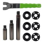 5/8"-11 Glossy Black Angle Grinder Extension Shaft Connecting Rod with Grinder Adjustable Spanner Wrench Flange Nut kit Car Polisher Airway Buff Extender Rotary Extension Kit(Black 3" & 4" & 5.5")