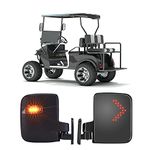 KEMIMOTO Golf Cart Side Mirrors with LED Turn Signal Light Universal Rear View Mirrors Compatible with Club Car EZGO ICON Drive Kandi Golf Carts