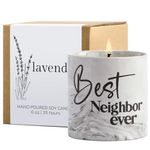 Best Neighbor Ever Gifts-6 oz Scented Candle Lavender Hello Neighbor Gifts for Neighbors New Neighbor Welcome Gift Funny Candles Goodbye Moving Housewarming Presents for New House for Neighbor