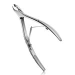 FERYES 2-in-1 Professional Cuticle Trimmer, 6mm Full Jaw Cuticle Nipper, Stainless Steel Cuticle Remover Tool