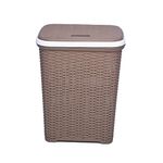 @Home by Nilkamal Plastic Laundry Basket | Storage Organizer for Dirty Clothes, Kitchen, Bathroom, Office, Storage Organizer | Set Includes 1 Laundry Basket | Brown - 50 Liter - 45x32x55cm