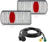 AOHEWEI Trailer Tail Lights Kit 12V/24V Waterproof Turn Signal/Brake/Tail/Reverse/Fog/Reflector with 13 Pin Plug 5.5m Long 5 Core Cable for Lorry Caravan Truck Van Tractor