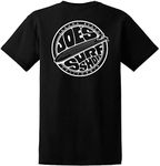 Joe's USA Surf Shop Fins Up Logo Heavy Cotton T-Shirt-S-Black/w