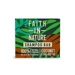 Faith In Nature Natural Coconut & Shea Butter Shampoo Bar, Hydrating, Vegan & Cruelty Free, Paraben and SLS Free, for Normal to Dry Hair, 85g