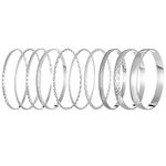 HANVEY 10pcs bangles for womens,Gold Bangle Bracelet Set,Round Cuff Bracelets,ladies hand jewellery, Stackable Metal Glossy Plated Layered Thin Charm Bangles for wendalern ball,Wedding (Silver)