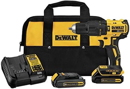 DEWALT 20V MAX* Hammer Drill, Compact Kit, Cordless, 1/2-Inch (DCD778C2)