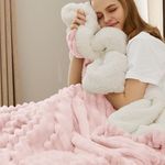 Bedsure Sherpa Blanket Queen Size for Bed - Super Soft Cozy Plush Fleece Thick Warm Blanket for Winter, Pink, 90x90 Inches