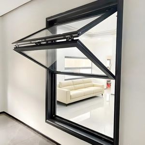 Custom Concession Window, Up Down Mobile Home Windows Replacement, Double Hung Vertical Sliding Window, 85 °Opening Folding with Safety Lock, Flush Mount Service Windows for Bar, Food Truck, Café