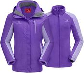 CAMEL CROWN Women's Ski Jacket Waterproof 3 in 1 Winter Jacket Windproof Warm Fleece Hooded Snowboard Mountain Snow Coat
