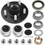 Klmnduo Trailer Idler Hub Kits for 3500 lbs Trailer 1-1/16" to 1-3/8" Axle, 5 Lug Trailer Hub with L44649 L68149 Bearing Kit