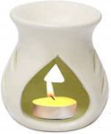 Mkd2 Rise Ceramic Essential Aroma Diffuser Oil Burner Lamp for Home Fragrance (White)