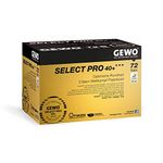 GEWO Select PRO Table Tennis Balls - 3 Star Table Tennis Ball Made of Plastic 40+ with Stitching - ITTF Certified Competition Balls - 72 Professional Table Tennis Balls White, 40+ mm,