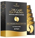 Plantifique Under Eye Masks Anti Wrinkle 20 Pairs Under Eye Patches Gold Eye Masks Skincare for Dark Circles and Puffiness Puffy Eyes Under Eye Mask Skincare Gel Patches for Women & Men