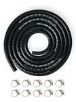 YAMAKATO 6 Feet 5/16 Inch ID Fuel Line Hose Braided for Kawasaki Kohler Briggs & Stratton Small Gas Diesel Engines Generators w/ 10 Clamps 8mm Braided Rubber Tubing