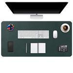 Extended Mouse Pad Mat XXL Desk Pad Large Desk Mat DOBAOJIA 35.4" X 16.9" Desk Blotter Writing Pad for Laptop/Office/Home, PU Leather Waterproof +Suede Non-Slip 90 x 43cm (Dark Green)