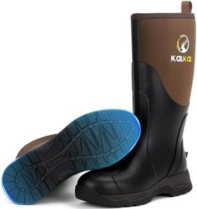 Kalkal Rain Boots Men, Waterproof Rubber Boots for Men, Durable Neoprene Work Boots for Gardening Hunting and Fishing