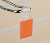 Pos Display Shop Swing Tag Euro Hook EPOS Price Ticket Holders - Clear Plastic (200, 25mm Wide x 27mm High)