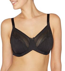 Lilyette womens Enchantment Lace Minimizer Underwire Bra, Black/Latte, 36D