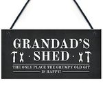 RED OCEAN Funny Grandads Shed Sign Hanging Garden Man Cave Plaque For Him