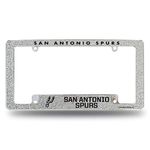 NBA Rico Industries San Antonio Spurs Chrome All Over Automotive Bling License Plate Frame 12" x 6" Chrome All Over Automotive Bling License Plate Frame Design for Car/Truck/SUV