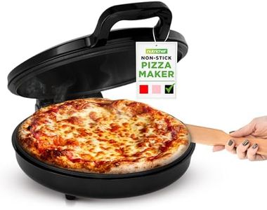 NutriChef Countertop Pizza Maker | 1500W Non-Stick Electric Pizza Cooker | Make 12" Personal Pizzas, Eggs, Toast & More | Cool-Touch Handles, Compact & Space-Saving | Temp Range 175-400°F | Black