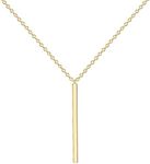 Ava Riley Dainty Necklace Choker Necklace Bar Pendant Necklace 14K Real Gold Plated Simple Necklace for Women