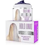 Purple Hair Mask for Blonde, Platinum and Silver Hair - B Uniq Blue Masque to Reduce Brassiness and Condition Dry, Damaged Hair - Sulfate Free Toner (200 ml)