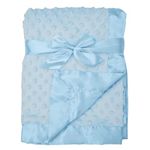 American Baby Company Heavenly Soft Chenille Throw Blanket Minky Dots with Silky Satin Backing Blue 30"x40" for Boys and Girls