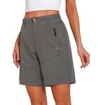 Little Donkey Andy Women's Stretch Quick Dry Cargo Shorts for Hiking, Camping, Travel Steel Gray Size M