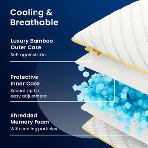 Cosi Home Memory Foam Pillows, 2-Pack – Supportive & Soft