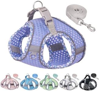 JOYPAWS Tiny Dog Harness, All Weather Diamond Mesh, Reflective Stripes, No Pull Step in Lightweight Vest Harness for Puppy, Small Dogs and Cats Lavender XXXS