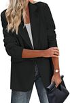 Zeagoo Blazer Jackets for Women Fashion Long Sleeve Blazers for Work Casual Oversized Blazers Jackets Black