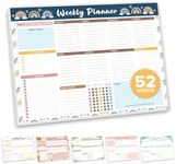 Decorably Weekly Planner Pad Landscape - Weekly Planner Notepad Tear Off, 52 Easy Tear-Off Sheets Weekly Desk Planner, 11x8.5in Weekly To Do List Notepad, Weekly Planner for Desk, To Do List Planner