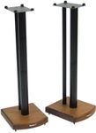 MOSECO 7 Black and Dark Bamboo Speaker Stands