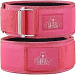 Bear Grips Weight Lifting Belt, Weightlifting Belt for Women, Weight Belt For Men Gym Belt With Locking Buckle, Nylon Belt, Squat Belt, Deadlift Belt, Workout Belt, Exercise Belt | Solid Pink - L