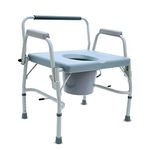 KosmoCare Heavy Duty Bariatric Commode Chair | Adjustable Seat Height | Bedside Commode Toilet Chair with Drop Arms and Bathroom Safety Frame for Elderly, Adults |