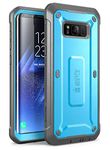 SUPCASE Unicorn Beetle Shield Full-Body Rugged Holster Case for Samsung Galaxy S8, Blue/Black